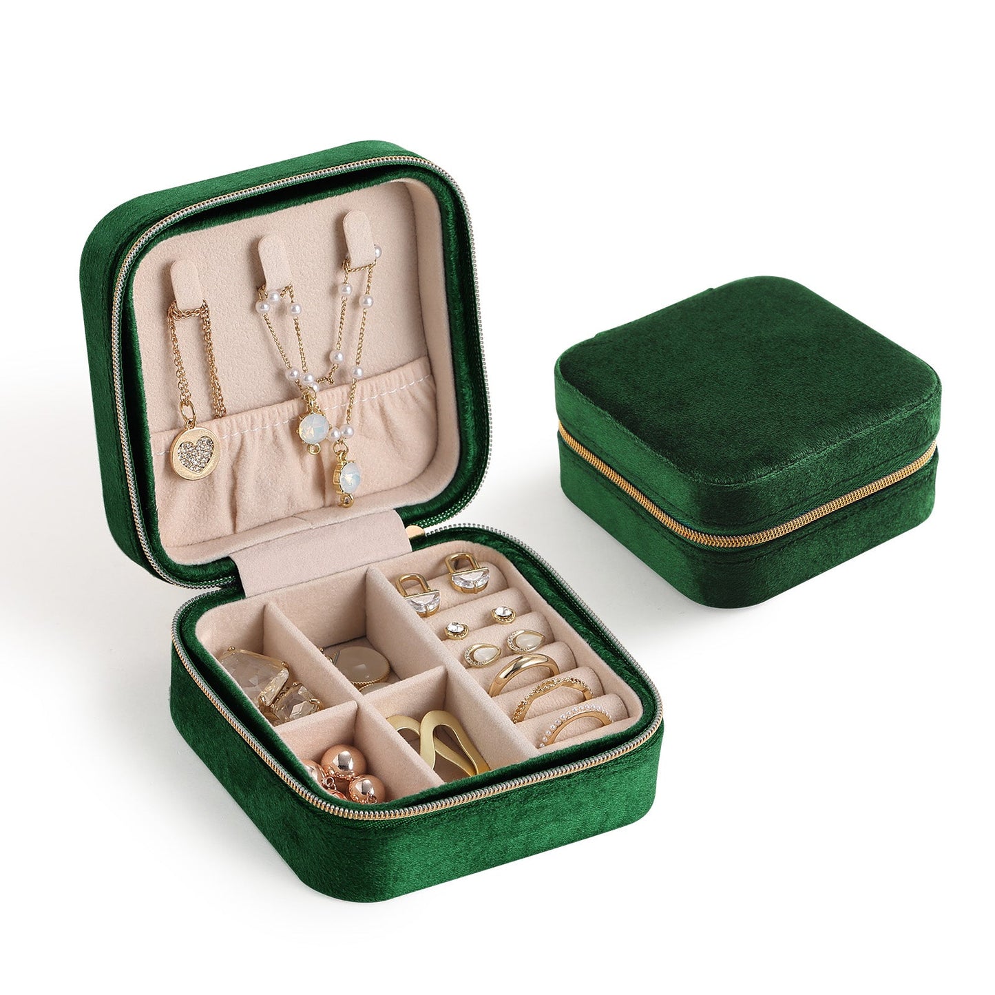 Velvet Travel Jewelry Box Organizer