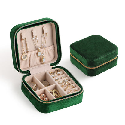 Velvet Travel Jewelry Box Organizer