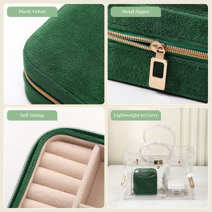 Velvet Travel Jewelry Box Organizer