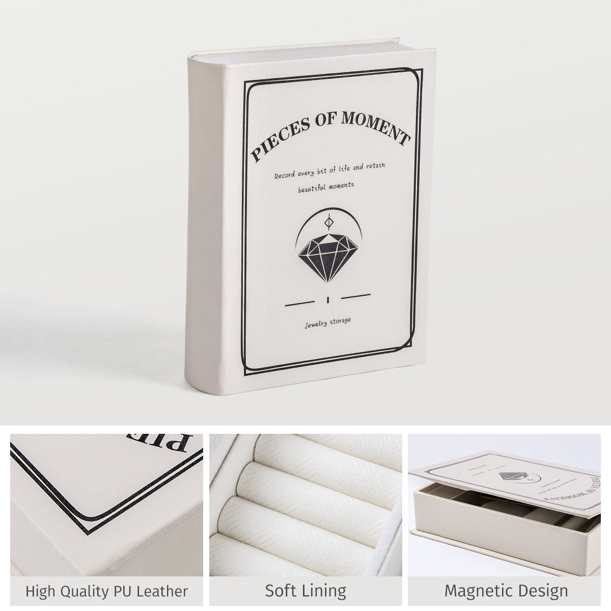 PU Leather Magic Book Design  Jewelry Case