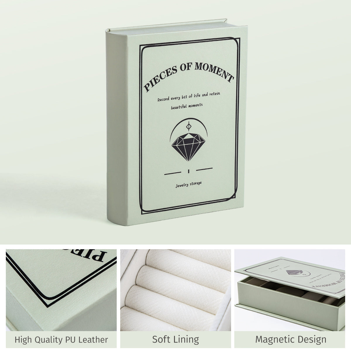 PU Leather Magic Book Design  Jewelry Case