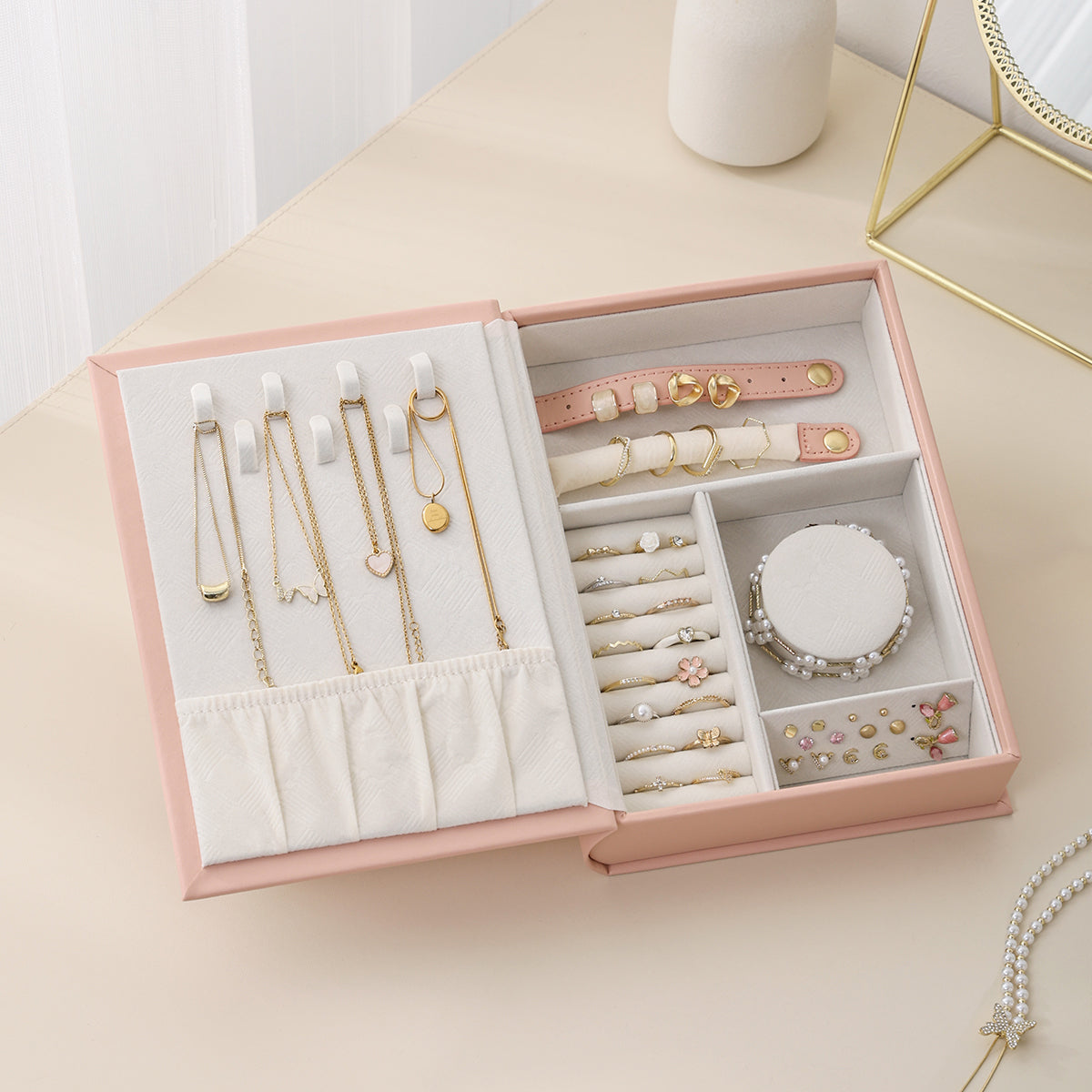 PU Leather Magic Book Design  Jewelry Case