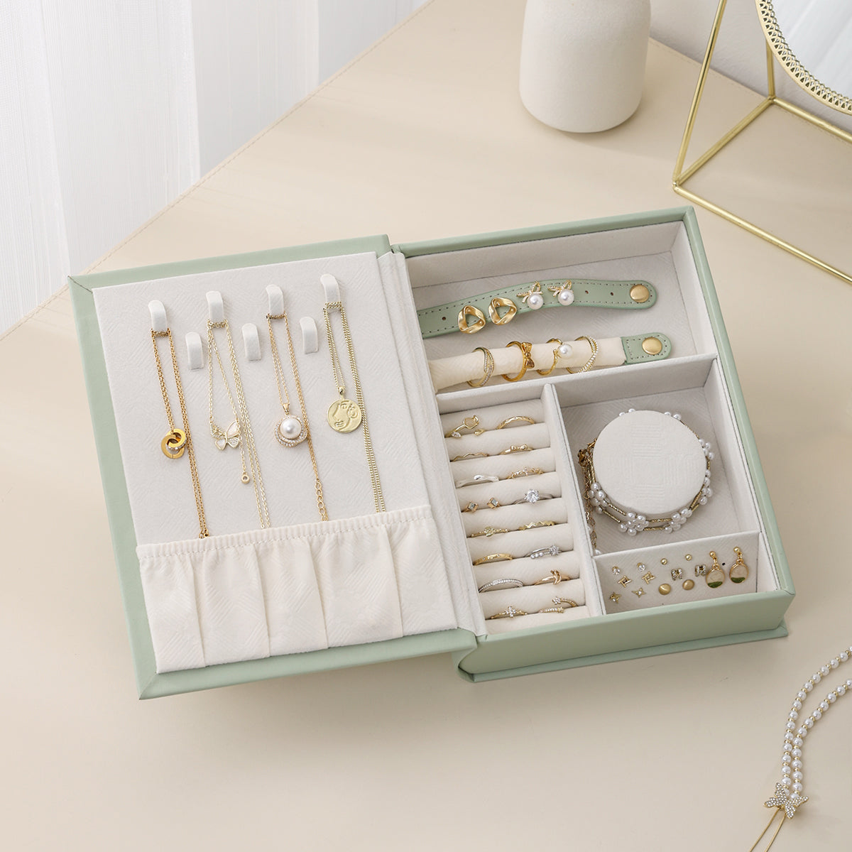 PU Leather Magic Book Design  Jewelry Case