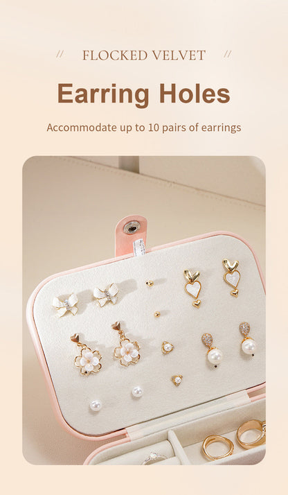 Portable Travel Leather Jewelry Box