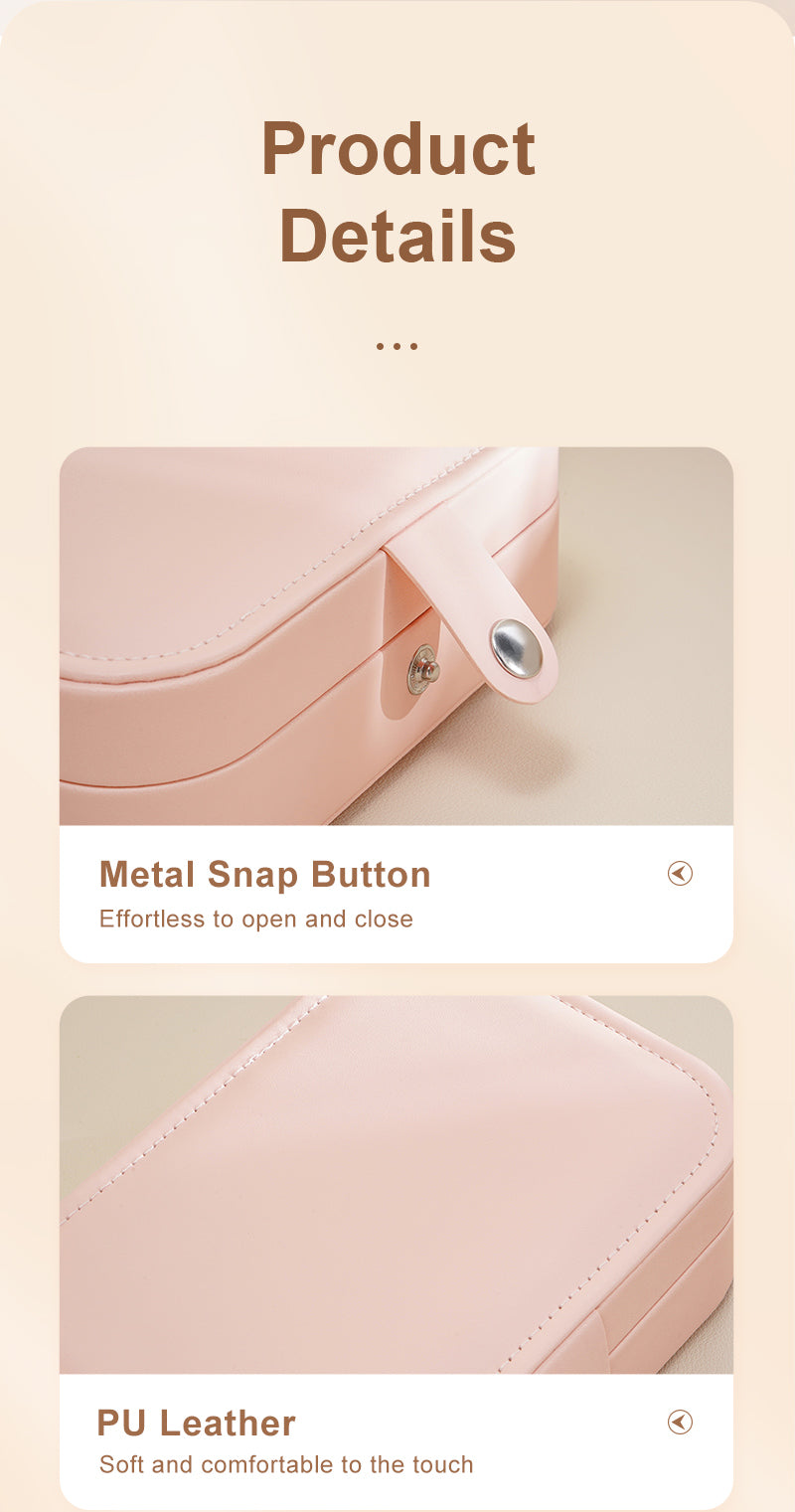 Portable Travel Leather Jewelry Box